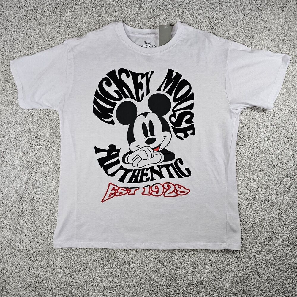 Disney Women's T-Shirt Short‎ Sleeve Pullover Graphic White Size XL